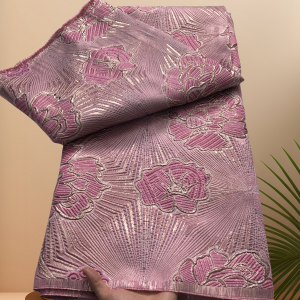 5Yards African Jacquard Lace Fabric 2025 High Quality Gilding Brocade Lace For Wedding Party Dress Cultural Attire