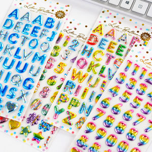 Alphanumeric Sticker Kids Gold Foil Color Gold 3D Stereo English Symbol Baby Girl Decoration Stickers