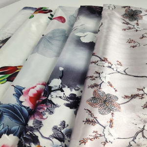Imitation Silk Printed Fabric Chinese Style Hand Sewing Dress Shirt Garment Fabric TJ22276
