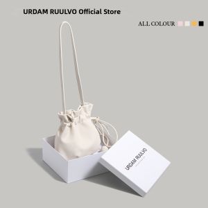 URCDN RDALVO | Ruched Cloud Drawstring Soft Leather Bucket Bag