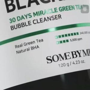 Some By Mi Bye Bye Blackhead 30 Days Miracle Green Tea Tox Bubble Cleanser 120g | 16 Tea‑tox | BHA Bubbles | Green Tea Extract | Dissolve Blackheads | Deep Pore Purifying | Bubble Foam Facial Wash | For Blackhead‑prone Oily Combination Skin