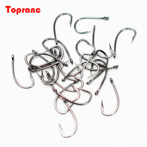 Topranc 200Pcs/Bag Anti-Slip Barbed Fly Fishing Bare Hooks Nymph Hooks Curved Shank Hooks Dry Fly Hooks For Sea Bass Trout