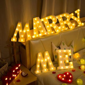 Perwarm 22cm A-Z English Letters Words Symbol Number Lighting Birthday Wedding Party Decoration Festival Warm White LED Night Light Table Lamps