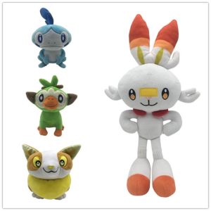 Bandai | Pokemon Sobble Scorbunny Grookey Cartoon Elf Figure Plush Soft Stuffed Collection Toys for Children Christmas Gift Peluche