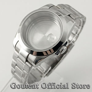 Goutent new 36/39mm Sapphire Crystal Silver Mens Watch Case Fit NH34 NH35 NH36 ETA 2824 PT5000 Automatic Movement