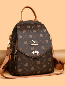 Wisen Kangaroo Genuine Leather Womens Backpack Large Capacity Fashionable Soft Leather Trendy Casual Zipper Closure PU Material