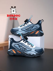 Giày Thể Thao Bobdog Thoáng Khí Cho Bé Trai Mùa Xuân Hè 2025 Giày Thể Thao Trẻ Em Lưới Khóa Xoay Nhẹ EVA Đế