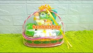 kembarshop-paket kado bayi baby gift kado lahiran parcel bayi parsel kado bayi keranjang tangkai MINI Keroppi Lucu