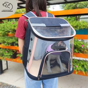 LDLC กระเป๋าสัตว์เลี้ยงแบบใส กระเป๋าแมวแบบใส ขนาดใหญ่ กระเป๋าแมว กระเป๋ากระต่าย คุณภาพดี แข็งแรง