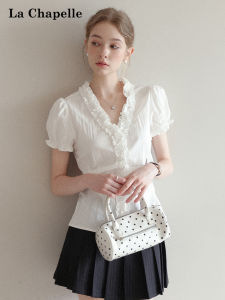 La Chapelle | Ruffled Short Sleeves Slim Fit Blouse