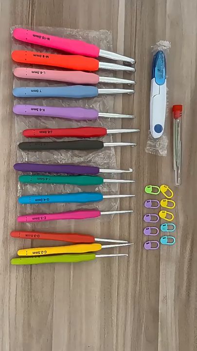 Mini Set Rajut 107 PCS Kit Alat Rajut Set Lengkap Pemula Portabel Crochet Kit Beginner ...