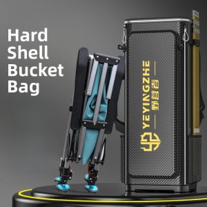 Large Capacity Fishing Chair Backpack Hard Shell Multi-Functional Fishing Gear Storage Bag Double Shoulder Camping Fishing Chair Bag