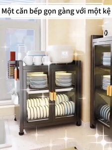 Tủ đựng đồ dùng nhà bếp giá đựng đồ dùng nhà bếp có nắp giá đựng bát đĩa và khay hứng nước.