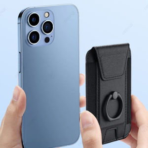Magnet Wallet & Card Holder Pu Leather Magnetic Ring Stand Cardholder Men Women Cell Phone Case for Iphone 12 13 14 15 16 Pro