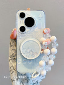 Huawei Pura70 Pro+ New Model Phone Case Cute Blue Snowflake Dog Leash Magnetic Attraction Stand Female Style Double Layer Protection