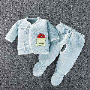 Thick Cotton Baby Romper Suit Footed Trousers Warmth All-Match Season Newborn Infant Clothes Long Sleeve Autumn Winter Style