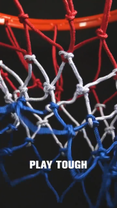 Elite Durable Nylon Basketball Net 12 Loop Universal Fit Professional Grade Indoor Outdoor Use Tri-Color