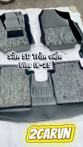Thảm lót sàn NHỰA 5D KÈM RỐI sẵn xe TOYOTA VIOS 2019 - 2025 - Bộ 3 miếng _Mẫu mớivề HH