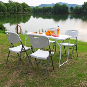 Zoom Bikes Meja Lipat Serbaguna Rectangle Plastic Tables Meja Lipat Camping Outdoor Portable Meja Jualan Serbaguna Kaki Bulat