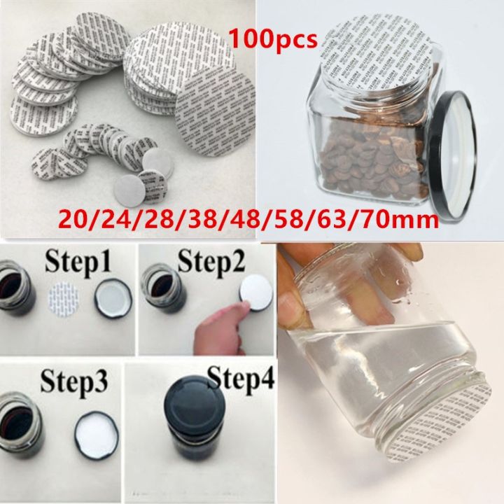 100PCS Selfadhesive Foam Press Seal Cap Liners Cosmetic Jar Bottle Pot