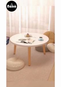 ใหม่ !!!!! โต๊ะหน้ากลมขาไม้ พับไม่ได้ ถอดประกอบได้ 2 สีสุดฮิต เส้นผ่าศูนย์กลาง 60 เซนติเมตร สูง 33 เซนติเมตร