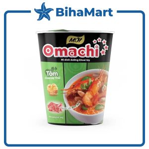 [SET 5 LY] -  MASAN - Mì ly Omachi (KHÔNG THỊT) vị Tôm Chua Cay (66g/ly)  - Mì ly ăn liền không thịt Omachi Mì ly dinh dưỡng khoai tây Omachi Mì ly healthy không chiên Omachi