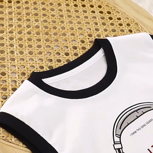 💘พร้อมส่งจากไทยBKK ชุดเซ็ต เสื้อยืดแขนกุดกางเกงขาสั้น ผ้าฝ้าย สไตล์เกาหลี Size 80-140 cm.