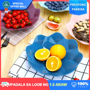 【European Style】Diamond Shaped Colorful Plates Candy Snacks Nuts Dry Fruits Plastic Bowls Large Capacity Snack Dishes Dishes Party Home Office Food Tray