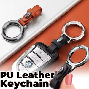 คาราบิเนอร์เข็มขัดรัดเอวกันการสูญเสียของพวงกุญแจหนังหรูหราสำหรับผู้ชายและผู้หญิงโลหะผสมสังกะสีพวงกุญแจรถของขวัญทางธุรกิจ