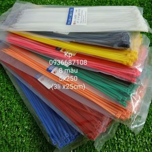 (HCM) Bịch 💯 Sợi dây Rút Nhựa dây thít 5x250  (bảng 3li) 6 màu Tiện Dụng.bền