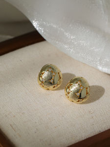 S925 Silver Needle Luxury Metal Cold Setting Diamond Small round Disk Earrings Womens Fashion Short Style Ear Jewelry