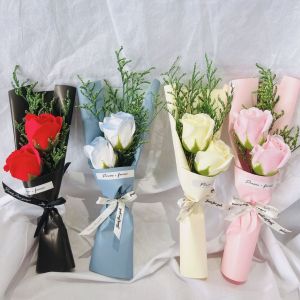 ช่อดอกไม้สบู่ดอกไม้วันวาเลนไทน์ดอกกุหลาบปลอมสุดสร้างสรรค์1/2หัวกล่องของขวัญดอกไม้มือถือวันแม่ของขวัญจบการศึกษาวันคริสต์มาสวันเกิดงานแต่งงาน