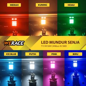 WERACE Lampu LED Mundur Senja T15 T10 & 45 SMD 12-24Volt Super Bright