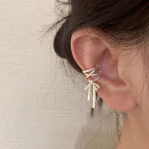 925 Sterling Silver Bow Knot Ear Clip for Women Girl Ribbon Design Ballet Style Sweet Jewelry Gift Dropshipping