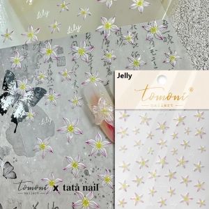 Gradient Blooming Pearl Flowers Nail Art Stickers Pink Blue Peony Camellia Daisy Rose Bowknot Lily Sunflower DIY Manicure Decals