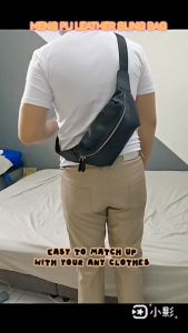 Mens Leather Bag Fashion Casual Fatty Bag Crossbody Waist Bag/Beg Kulit Beg Silang Pinggang Lelaki / (Wei Shop)
