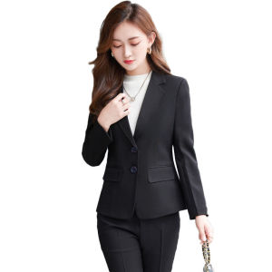 เซ็ทสองชิ้น สูทหรือยิ้ม สูทมืออาชีพ ตั้งแต่ 1 ชิ้น สำหรับผู้หญิง ชุดสองชิ้น ะแนวธุรกิจสำหรับคนเดินทางสไตล์แฟชั่นใหม่