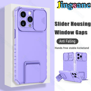 Jingsanc Ốp Điện Thoại Cho Honor X7/X8/X9/X9 5G Ốp Lưng Giá Đỡ Ba Chiều Không Cần Dùng Tay Chống Sốc Cửa Sổ Đẩy Sang Trọng Ốp Lưng Màu Kẹo Ngọt