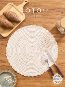 Phong Cách Pháp Countryside JOJOS L. PD Clear Khăn Trải Bàn Bằng Cotton Thừng Tròn Dệt Gai Dầu Viền Khăn Trải Bàn