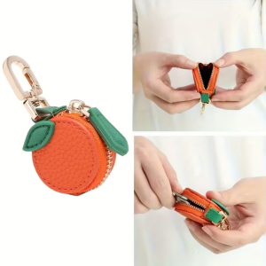 Cute fruit coin wallet keychain mini leather coin bag to change the backpack decoration of the wallet label wallet gift