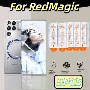 5Pcs Screen Protector for ZTE Nubia Redmagic Red Magic 8/8S/9/9S/10/10S/11 9H Tempered Glass Full Coverage Edge to Edge pro Film