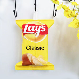 Tissue Bag Cloth Cartoon Cute Creative Flannel Potato Chips Tissue Bag Hanging Living Room Home Car Tissue Box
