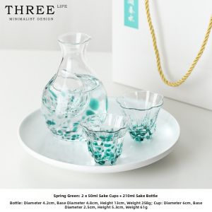 THREE LIFE | Set Crystal Glass Sake and Baijiu Cup Warmer