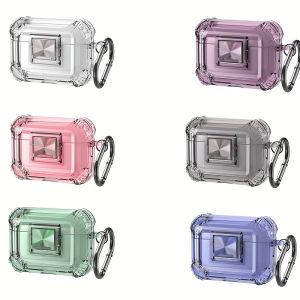 Suitable for Airpods1/2/3/4/pro/pro2 Protective Transparent with Lock Soft TPU AirPod 4 Protective Case Shockproof Protective Cover With Keychain