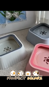 Pawfect Square Water Floating Control Pet Water Bowl No Wet Mouth Dog and Cat Drinking Fountains Bowls Water Feeder