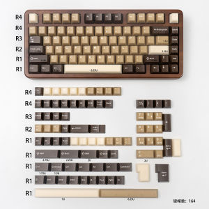 Caffe Latte Theme Translucent Keycaps 164 Keys Double Shot Cherry Profile ABS+PBT Keycap For MX 64/87/96/104 Mechanical Keyboard