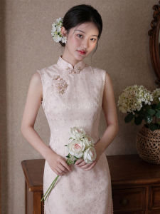 Elegant Wedding Brides Dress Summer Sleeveless Silk