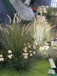 Floral Artificial Grass Ball Dog Tail Fake Green Plant Indoor Landscape Fireproof Model Herbs Miniature Garden Plant Decor