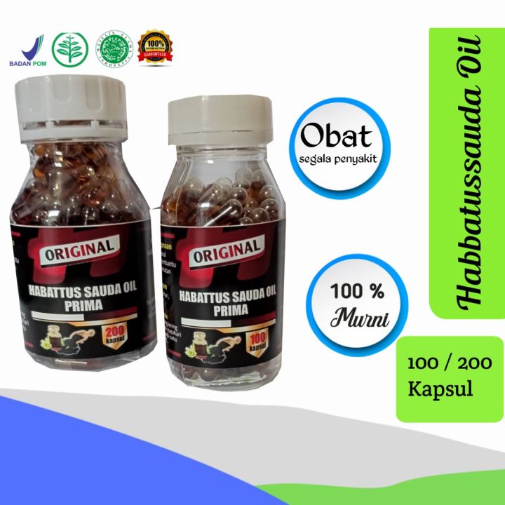 Habbatussauda Oil Murni 100% 200 Kapsul Minyak Jinten Hitam Original 200Kaps Nigella Sativa Oil black Seat Ori Atasi Semua Masalah Penyakit
