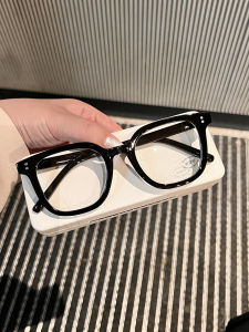 Net Red Black Thick Frame Glasses Womens Large Frame Harajuku Plain Glasses Womens round Face Large Face Slim Looking Face without Makeup Gadget Glasses Frame